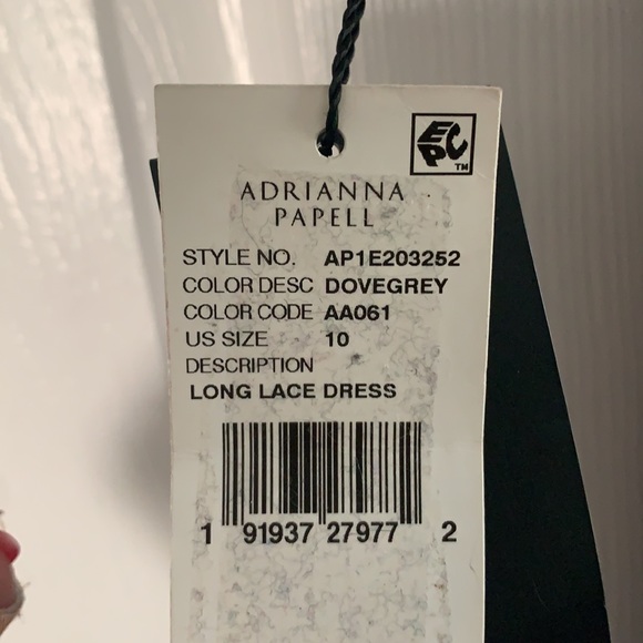 Adrianna Parpell long lace dress. Beautiful color gray. - Picture 5 of 5